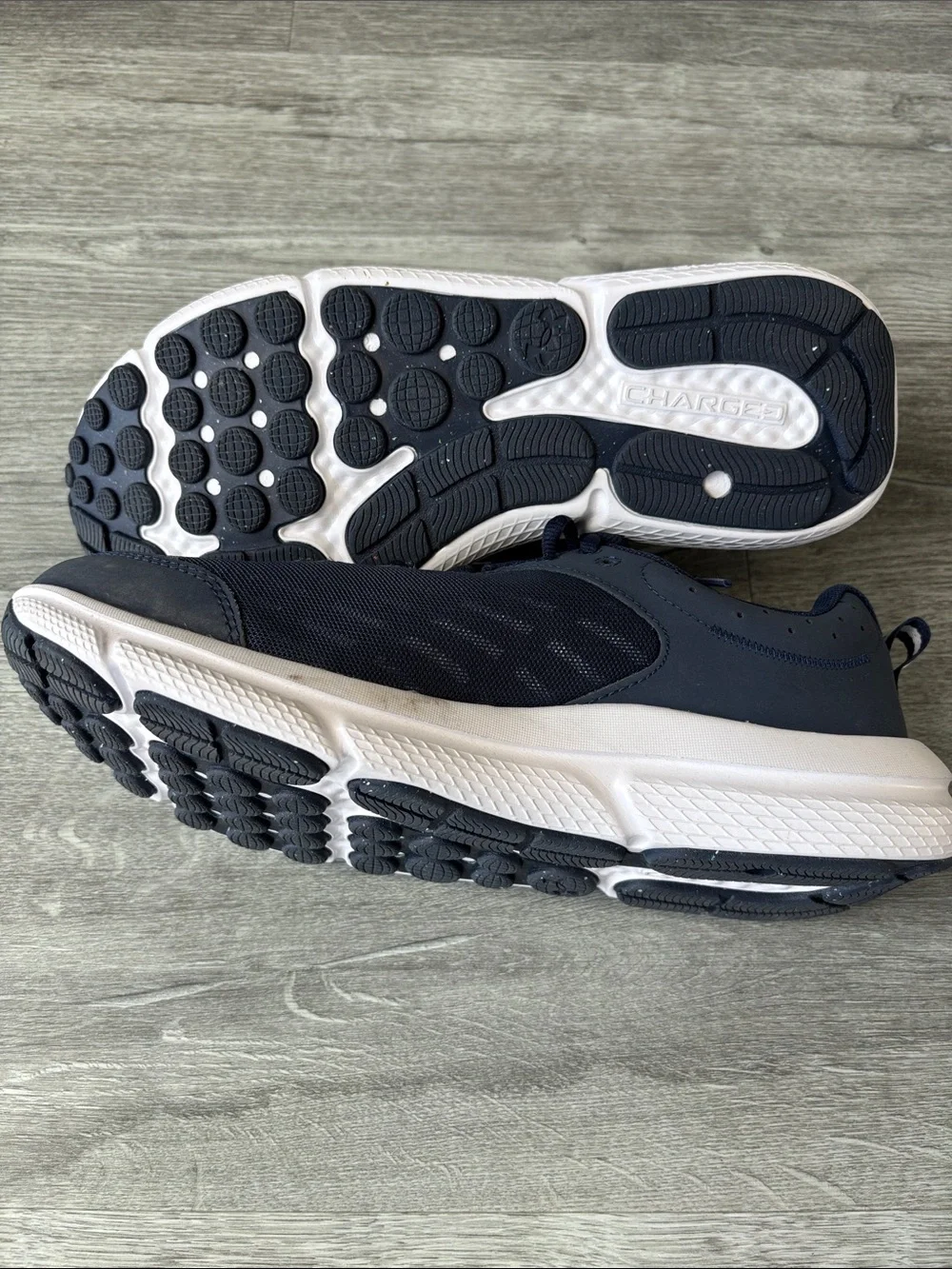 Under Armour Mens Navy and White Running Sneakers